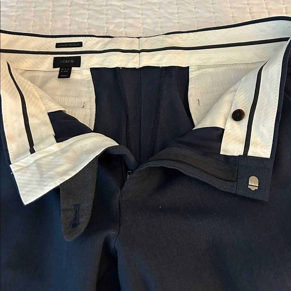 J. Crew Navy Ludlow Traveler Pants, Mens size W33 L32